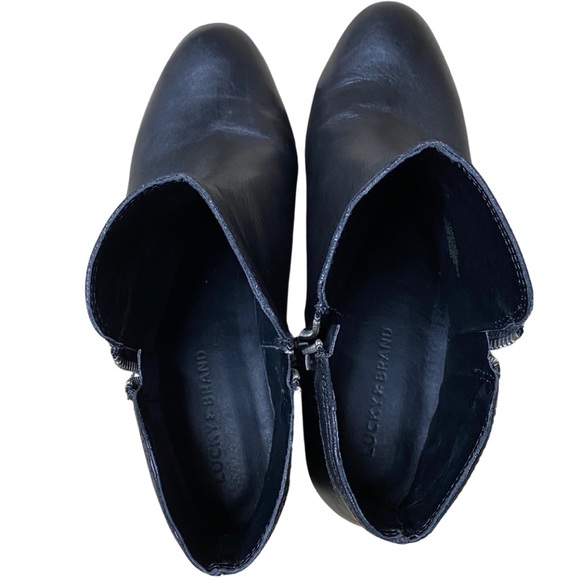 Lucky Brand “Breah” Black Leather Double Zip-Up Booties Size 10 - Picture 9 of 11